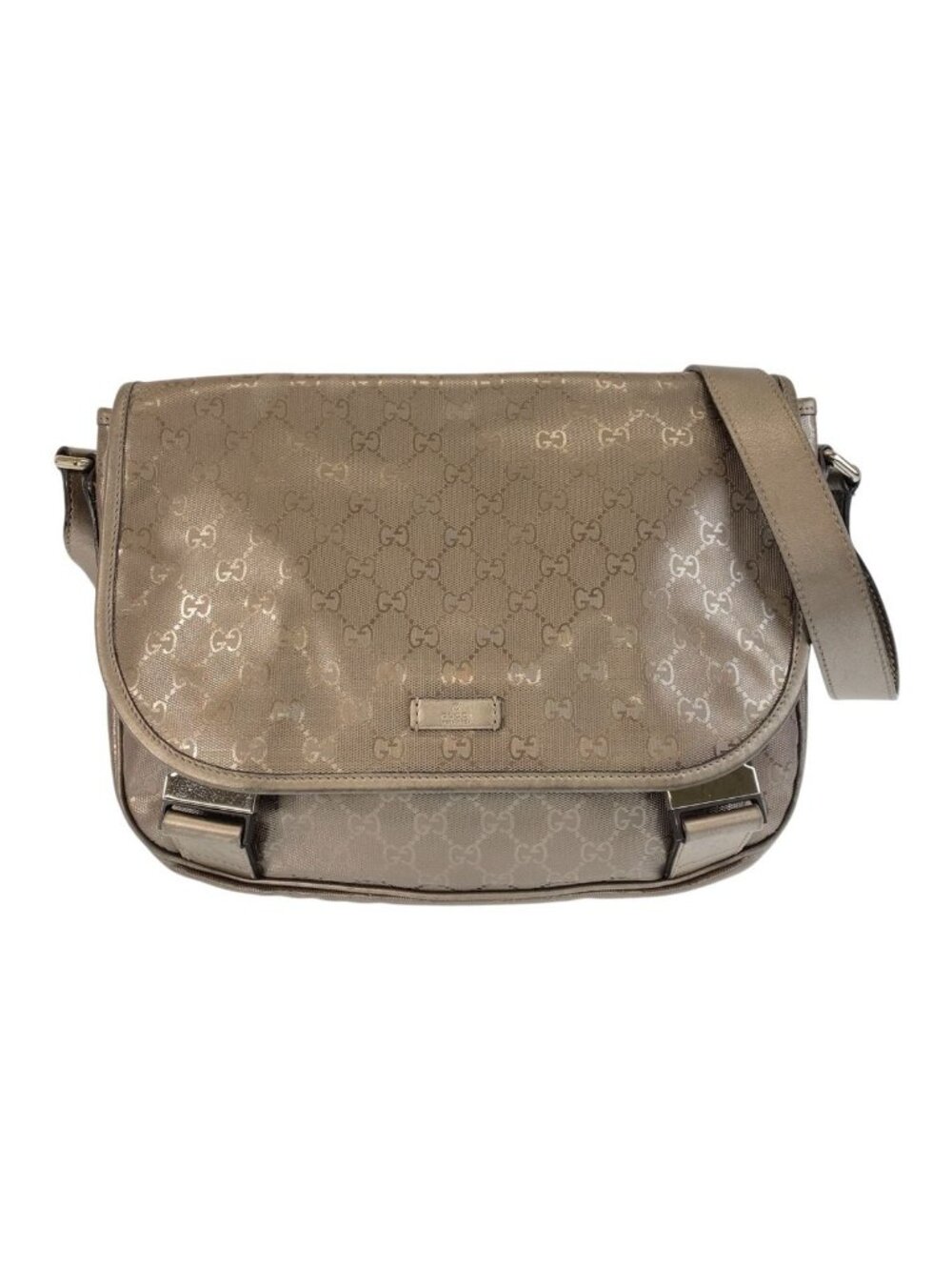 Gucci GG Supreme Metallic Brown Silver Shoulder Bag